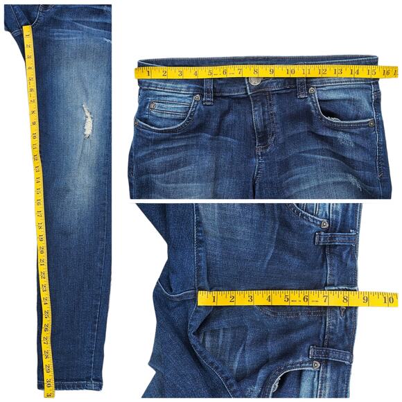 Distressed Jeans KFTK Mia Toothpick Size 6 Dark Stretch Skinny Denim Kut Kloth - Picture 1 of 10